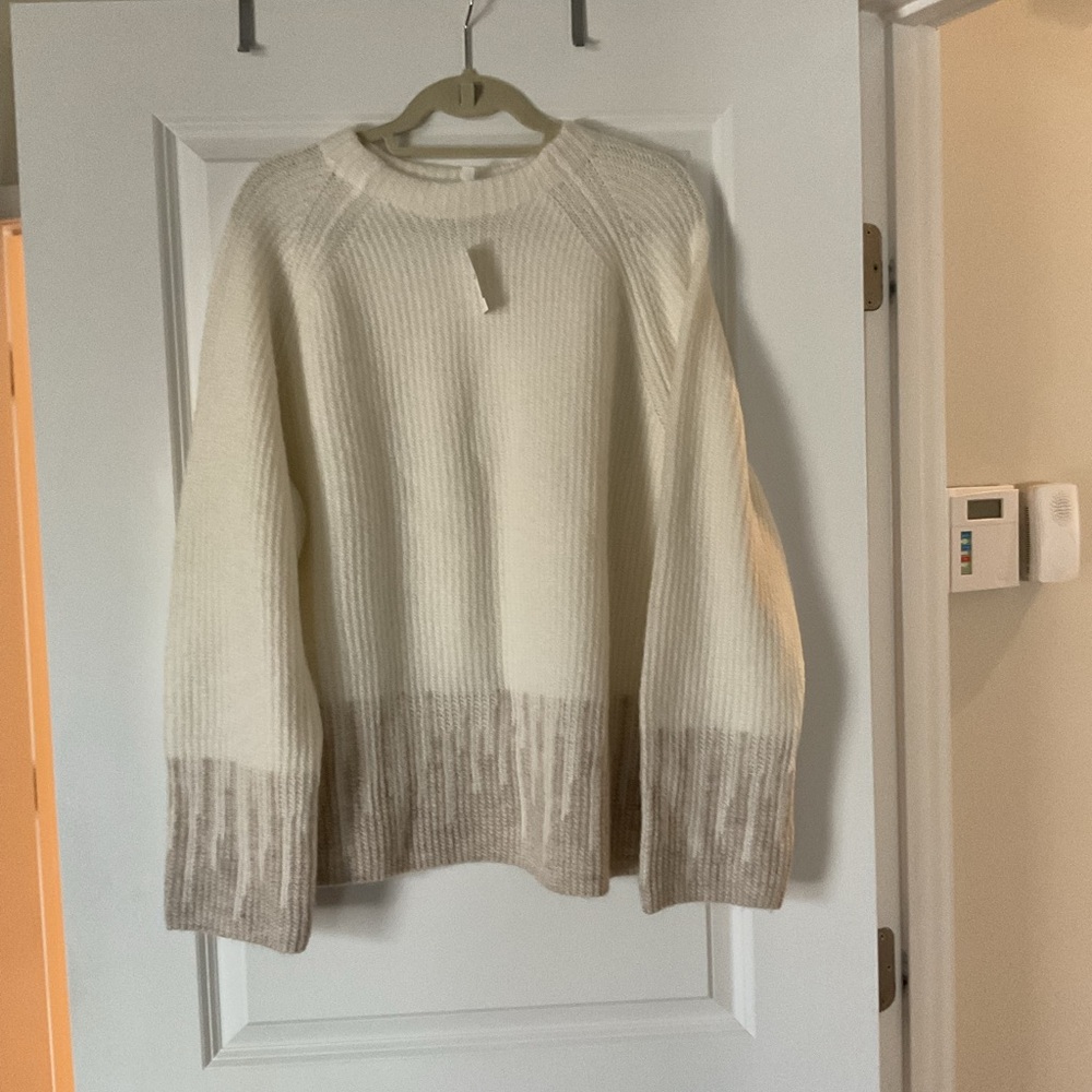 Two-Tone Cream and Tan Sweater